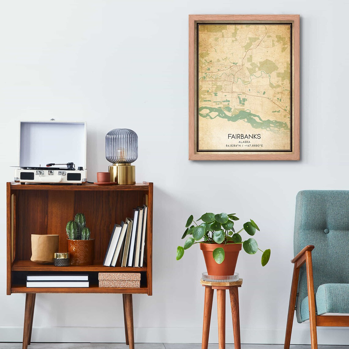 Vintage Fairbanks Alaska Map Print Poster - Image 3