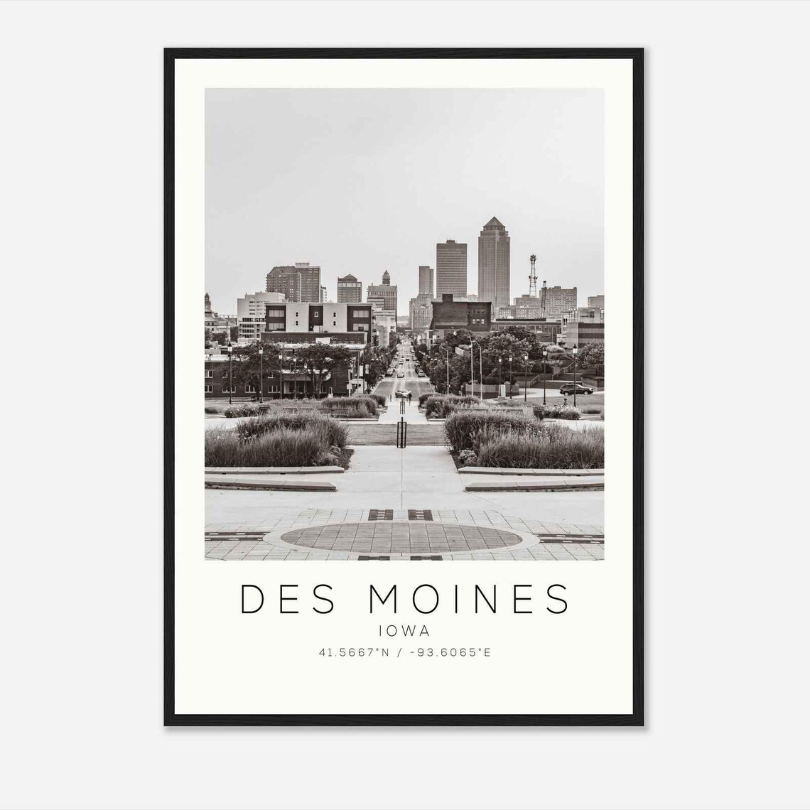 Des Moines Iowa Minimalist Travel Poster, Art Print