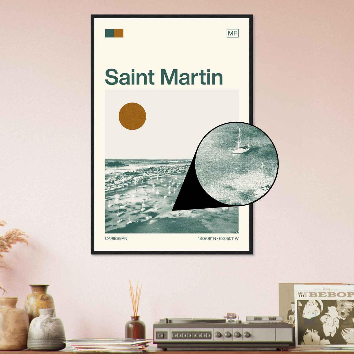 Saint Martin Caribbean Minimalist Monochrome Travel Photo Poster - Image 4