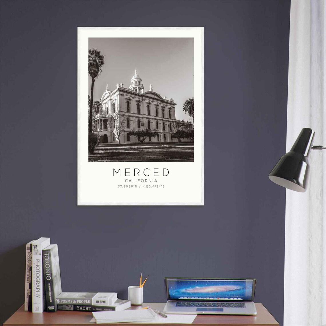 Merced California Historic Courthouse Minimalist Travel Poster - Image 3
