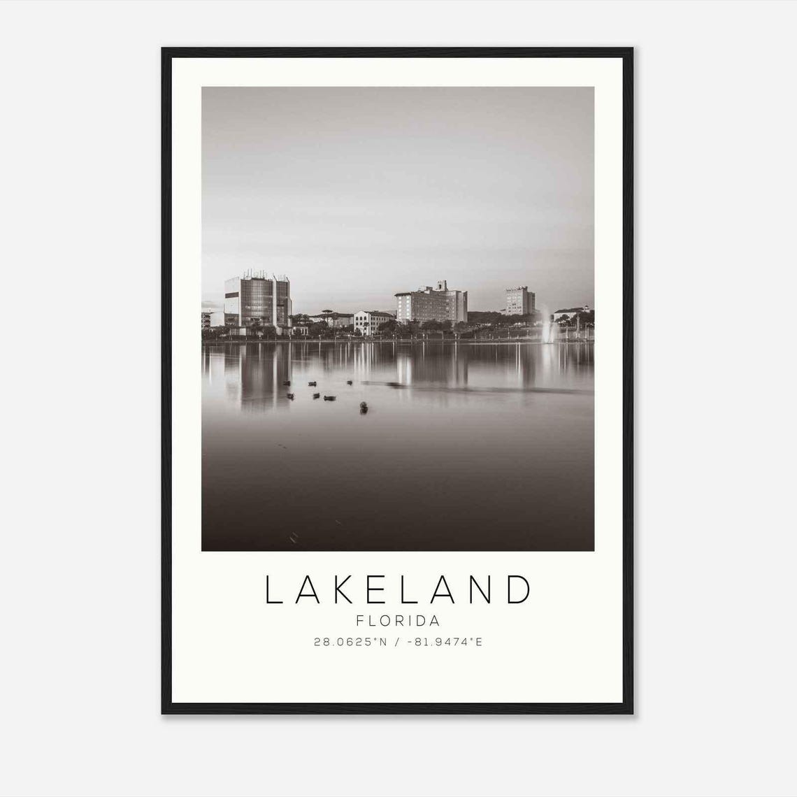 Lakeland Florida Photo Travel Poster Lakeland Travel Print Minimalist Travel Print Ds1