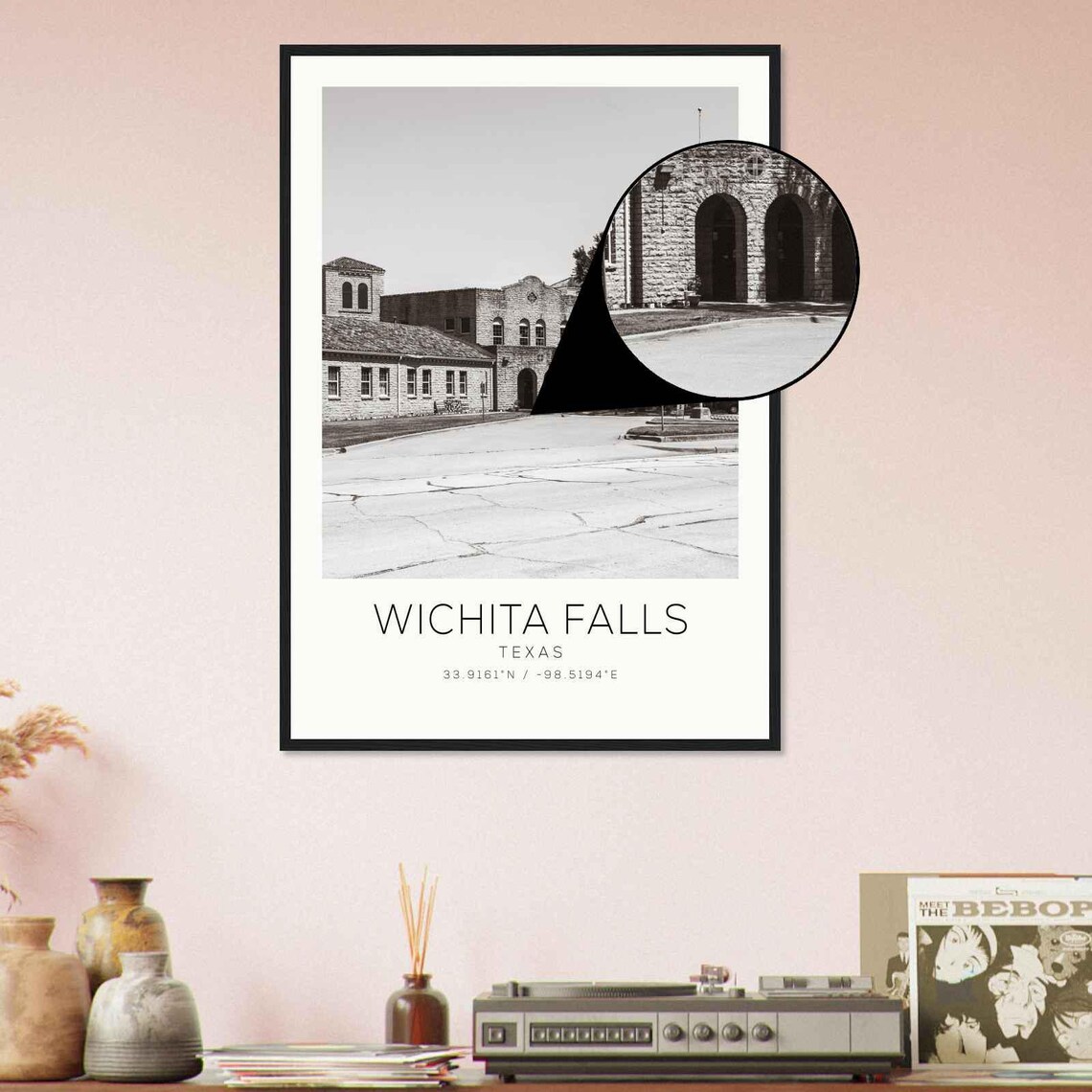 Wichita Falls Texas Historic Stone Building Photo Travel Poster - Image 4