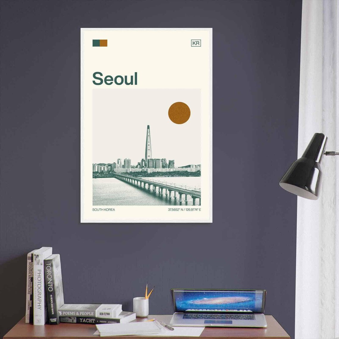 Seoul South Korea Minimalist Monochrome Travel Poster - Image 3