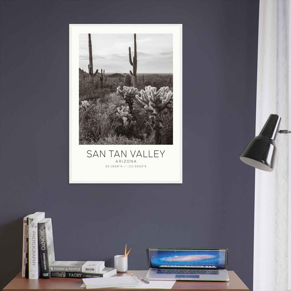 San Tan Valley Arizona Desert Saguaro Cactus Landscape Poster - Image 3