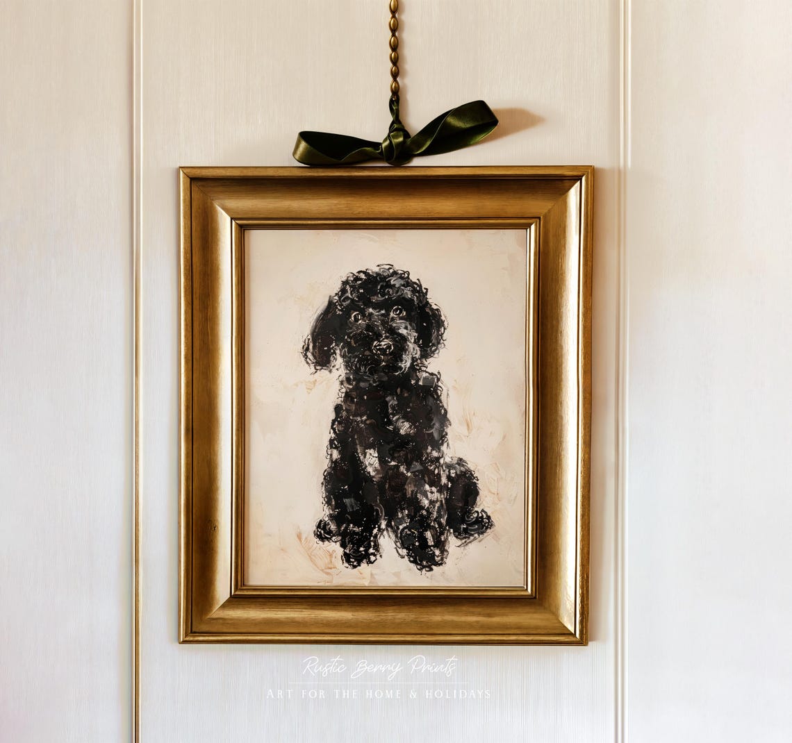 Labradoodle Art Print Vintage Print Abstract Dog Wall Decor Cute Gifts For Dog Lovers Instant
