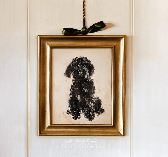 Labradoodle Art Print Vintage Print Abstract Dog Wall Decor Cute Gifts For Dog Lovers Instant