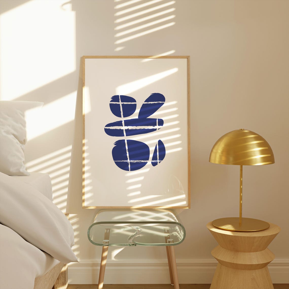 Abstract Blue Organic Shapes Matisse Style Modern Art Poster - Image 3