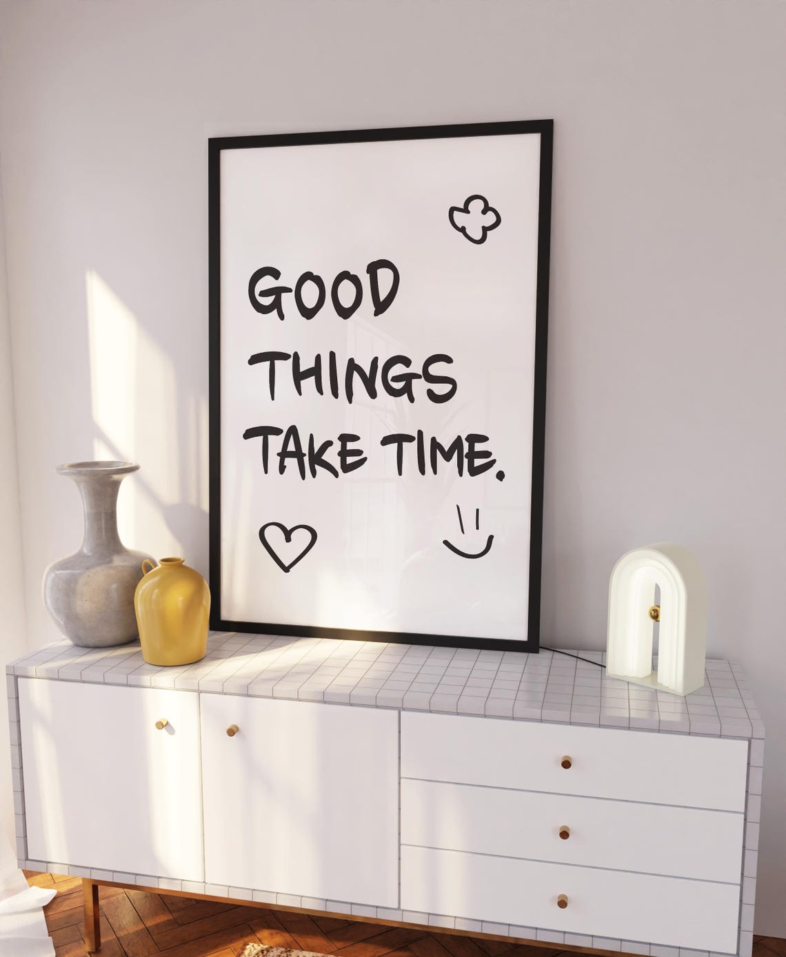 Good Things Take Time Handwritten Motivational Quote Wall Poster - Image 2
