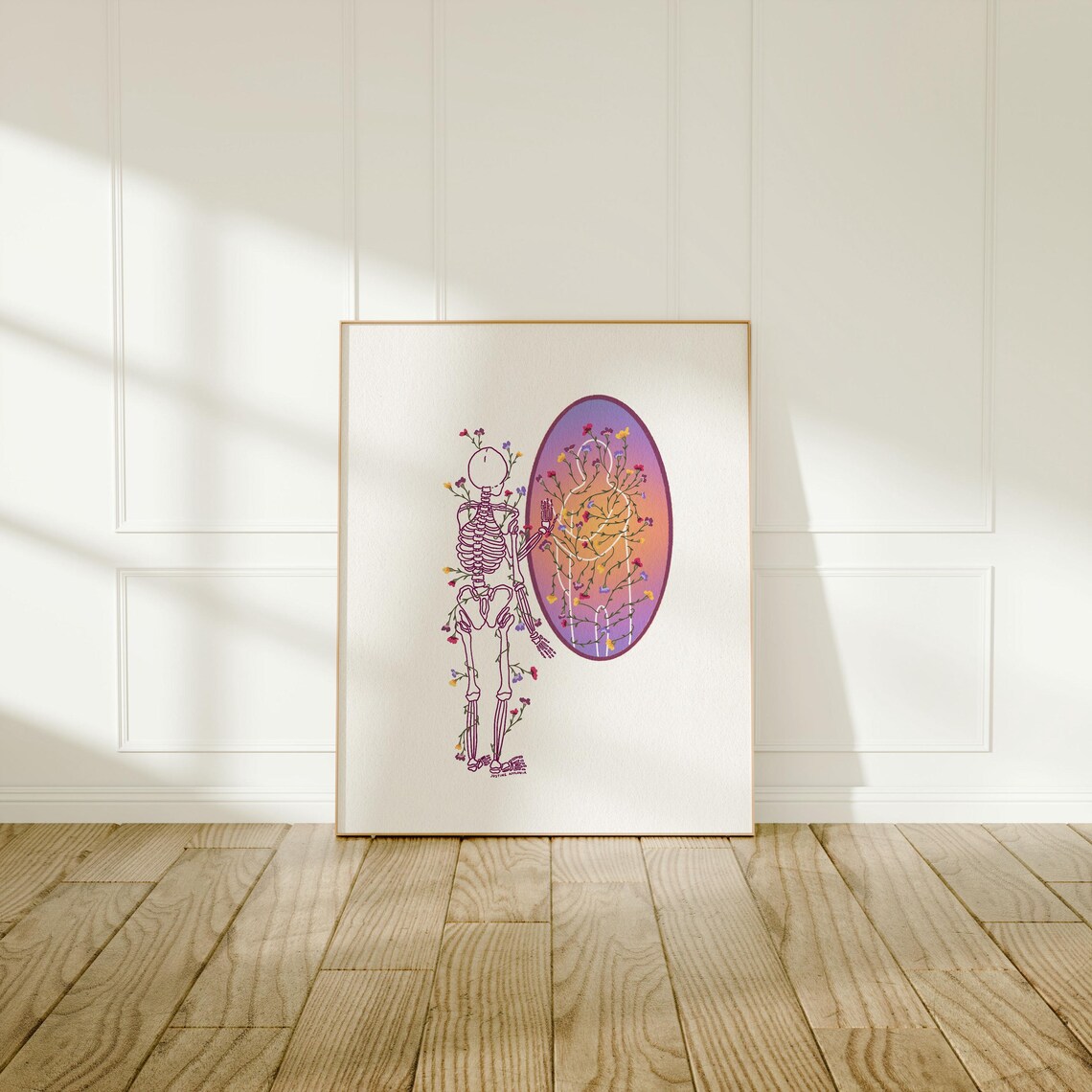 Skeleton Aura Colorful Healing Feminine Energy Art Print - Image 3