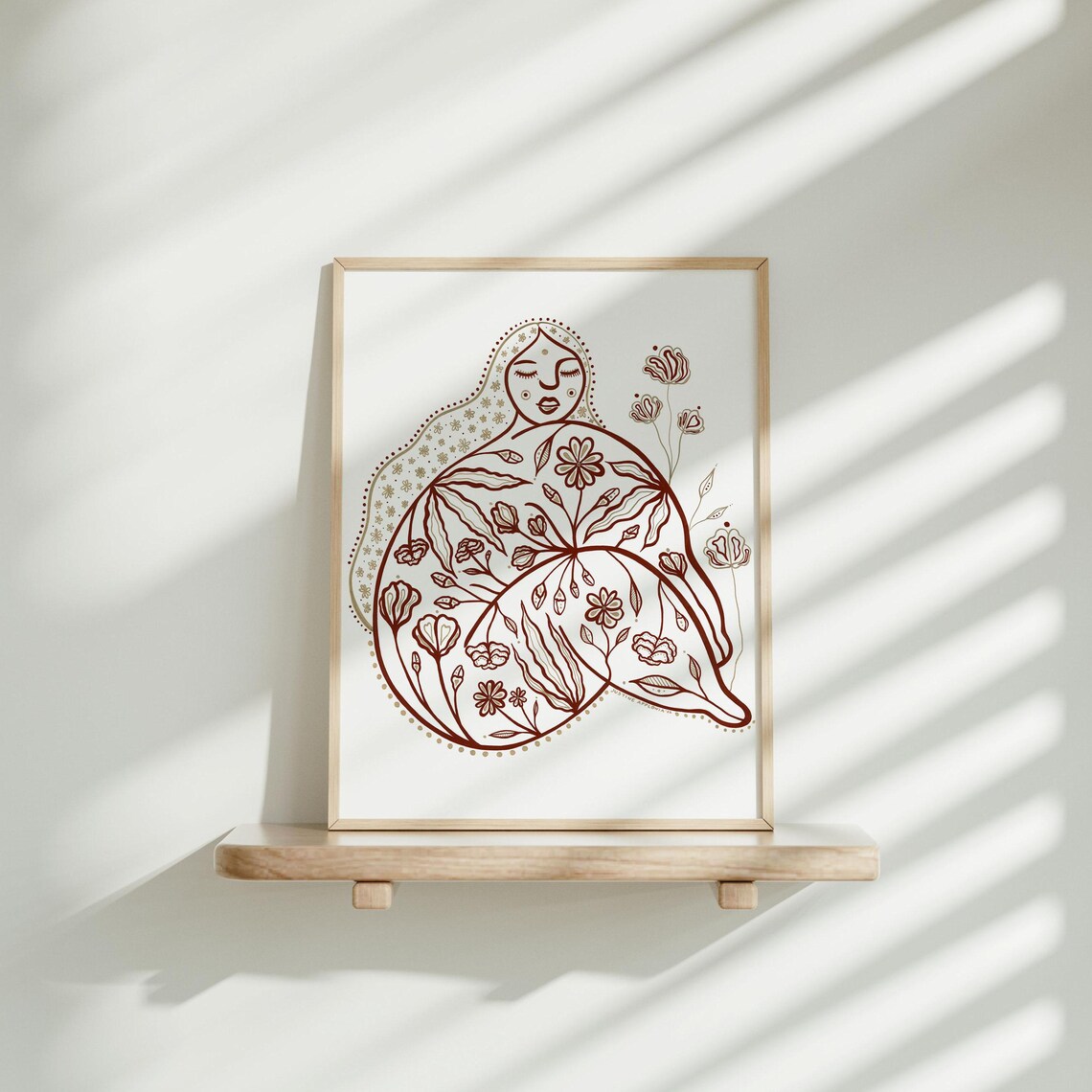 You Will Bloom Floral Woman Botanical Illustration Self Love Poster