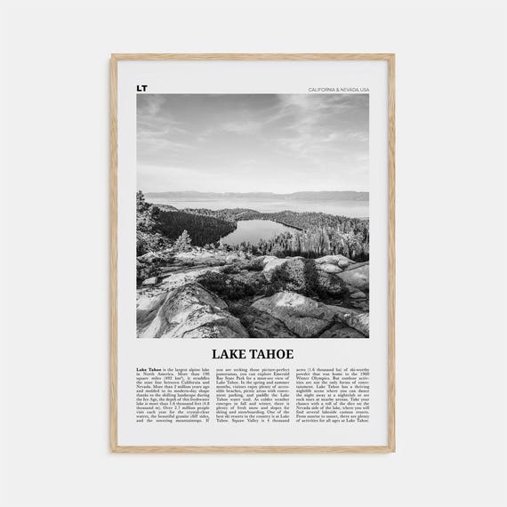 Lake Tahoe Black And White No. 2 Travel Poster