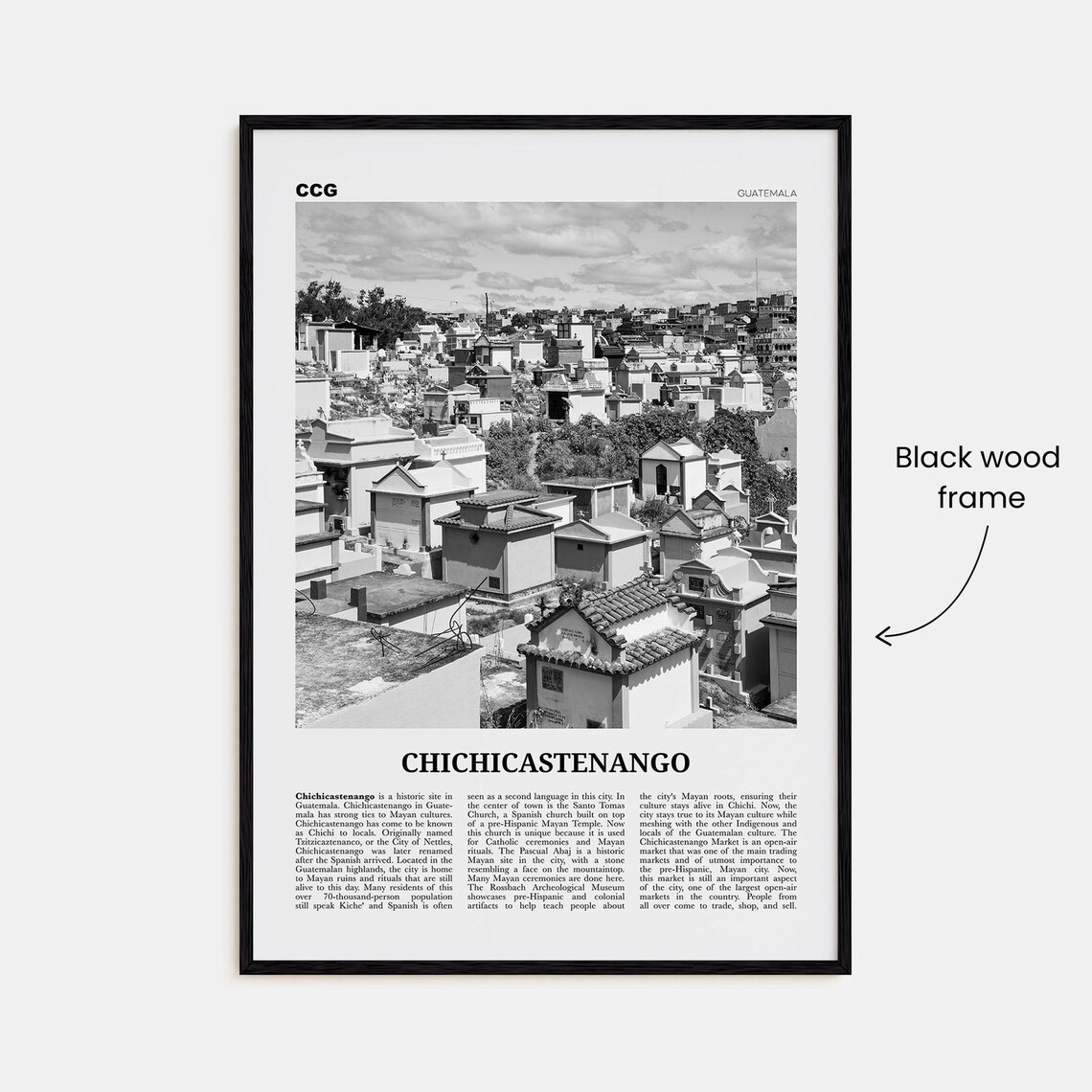Chichicastenango Black And White Art Print, Guatemala - Image 3