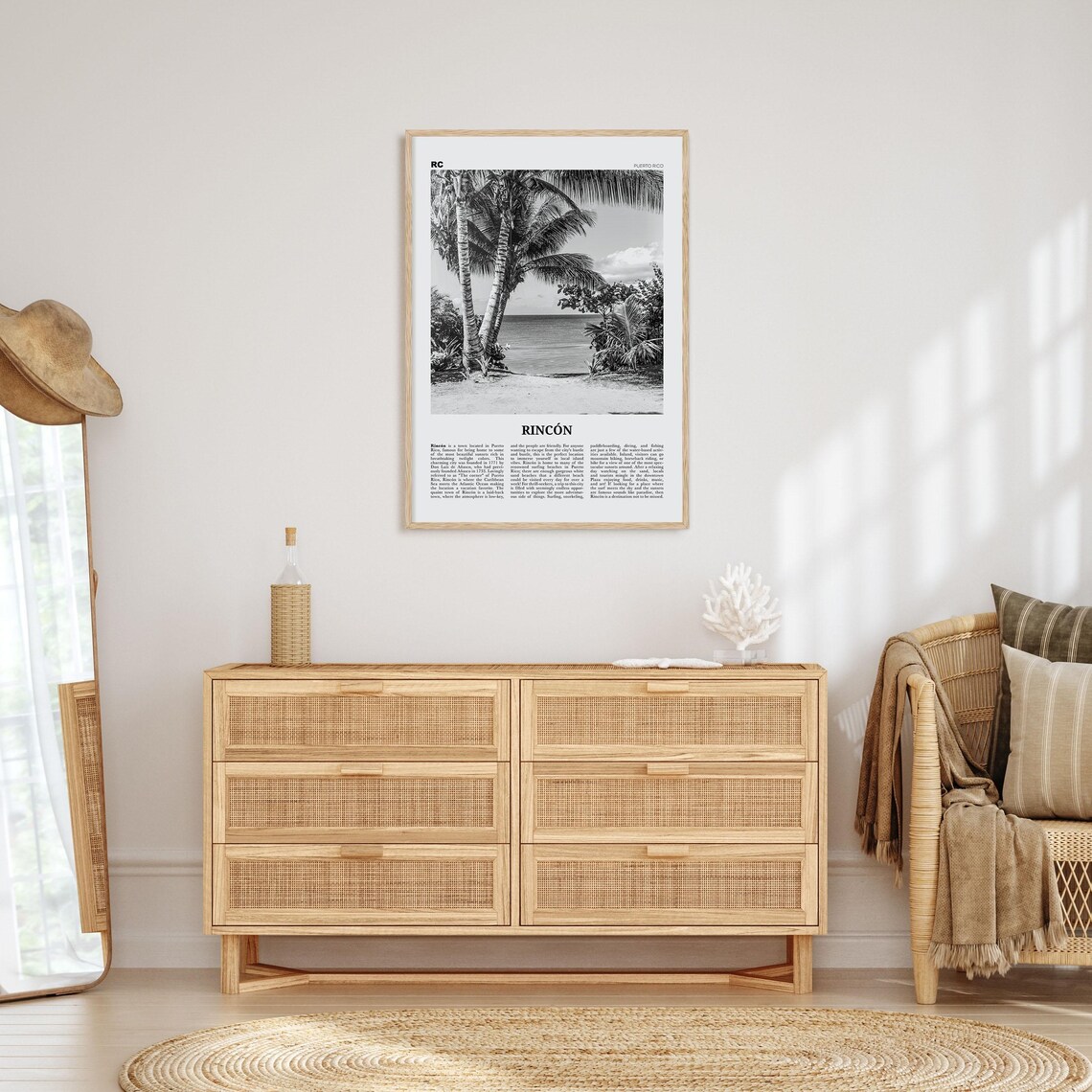 Rincon Black And White Poster, Puerto Rico Caribbean - Image 4