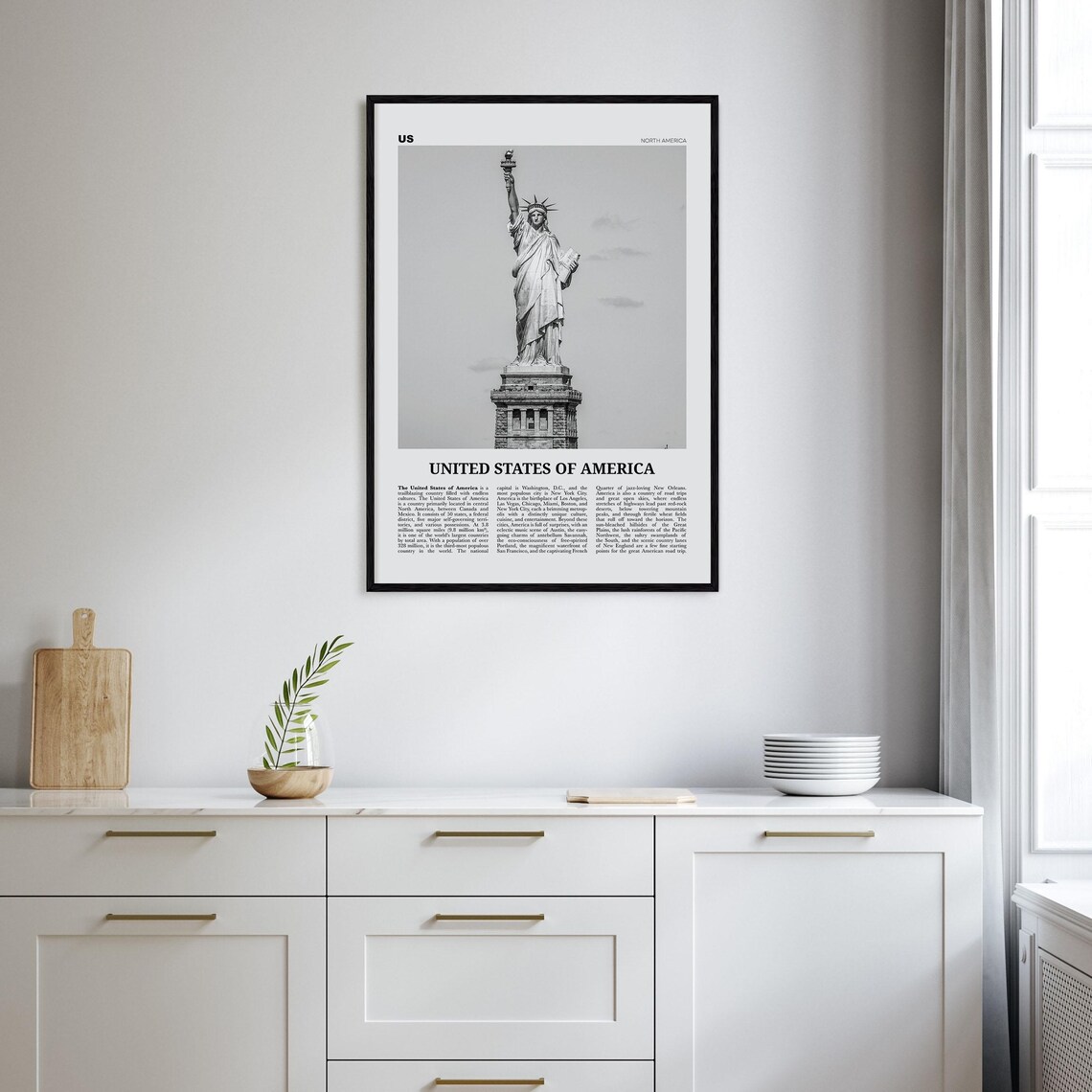 United States Of America Black And White Art Print - Image 2