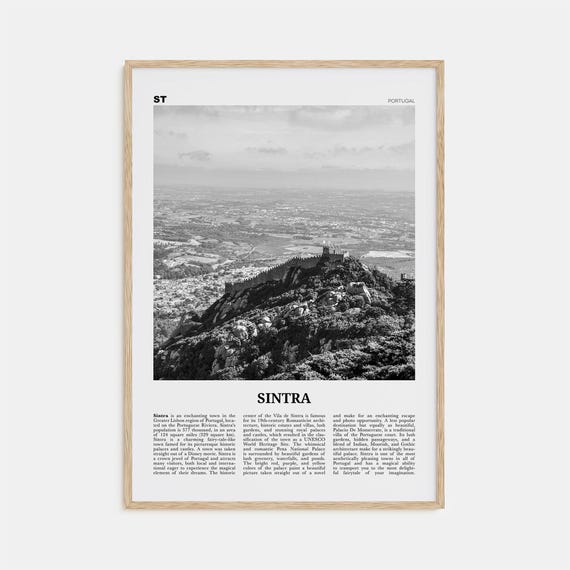 Sintra Black And White Travel Poster, Portugal