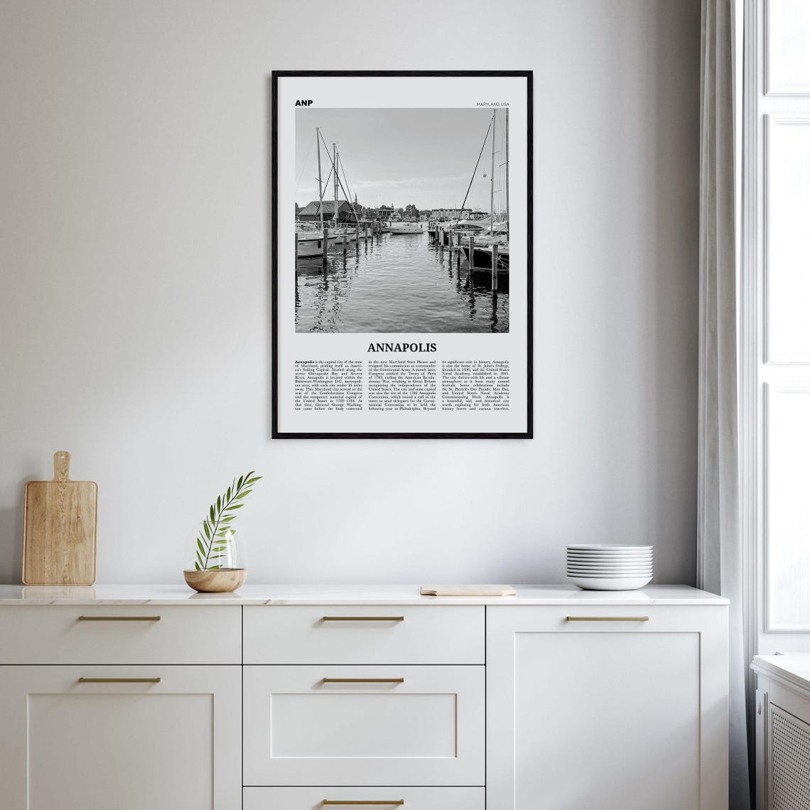 Annapolis Black And White No. 1 Travel Poster - Image 2