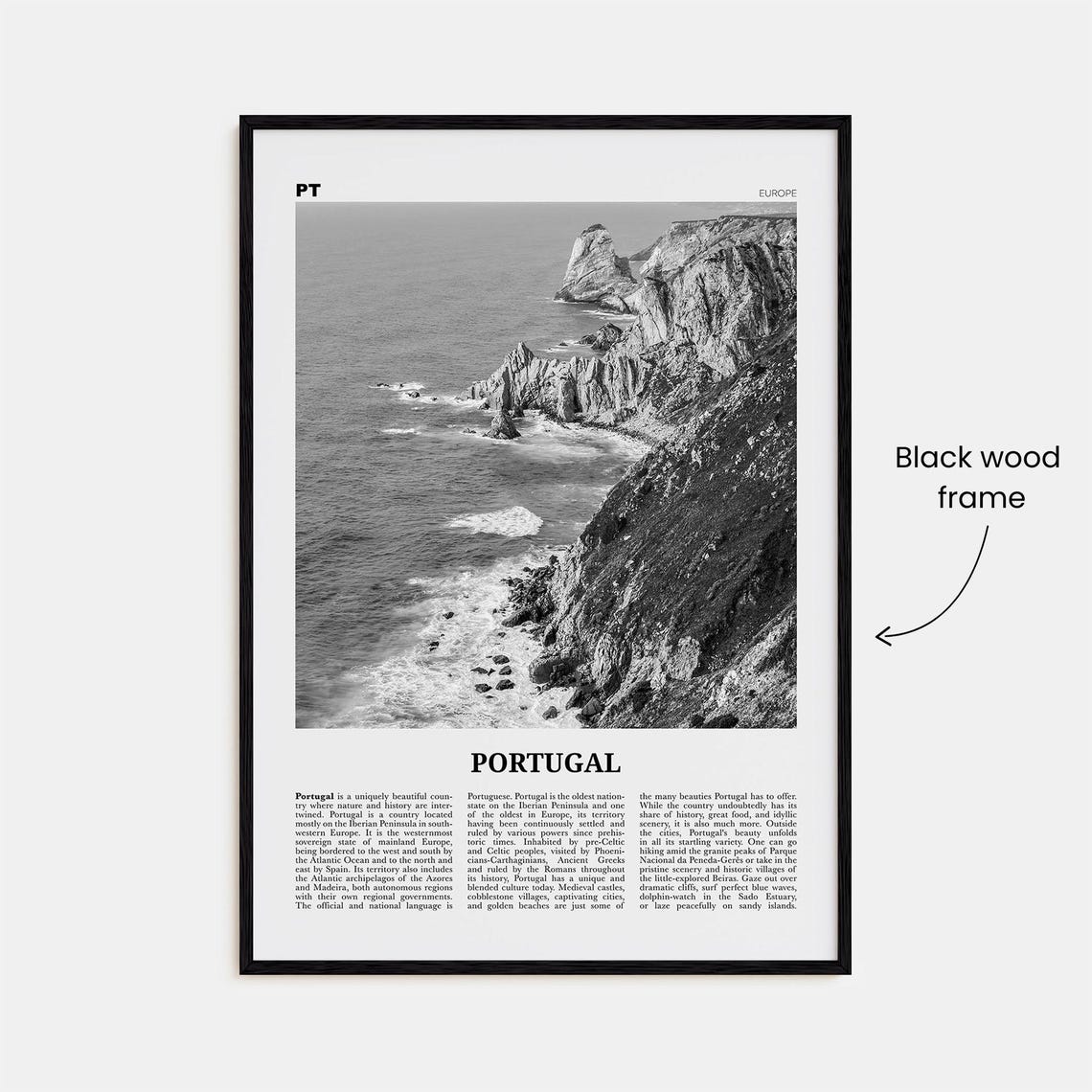 Portugal Black and White Wall Art Print, Lisbon - Image 3