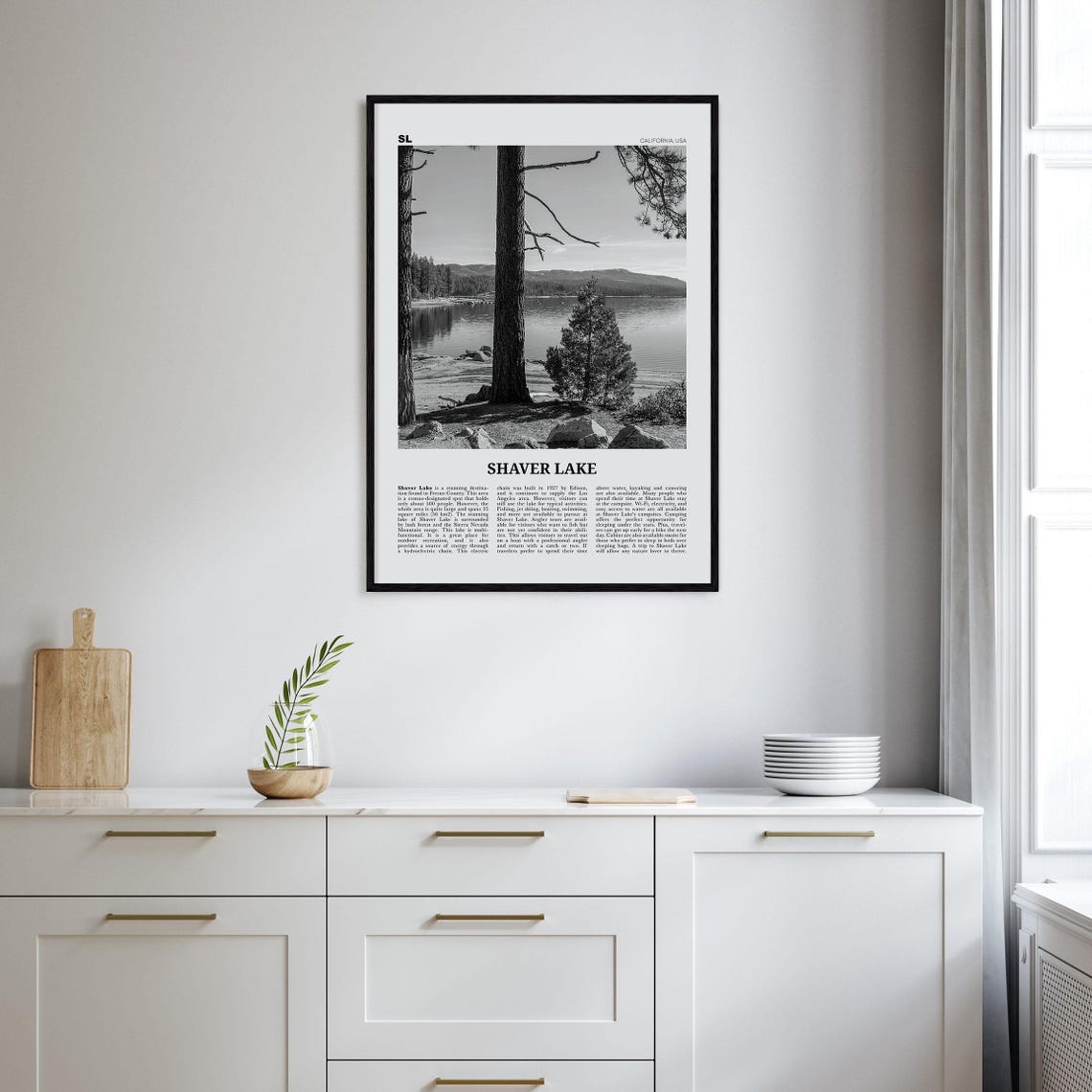 Shaver Lake Black And White Travel Poster - Image 2