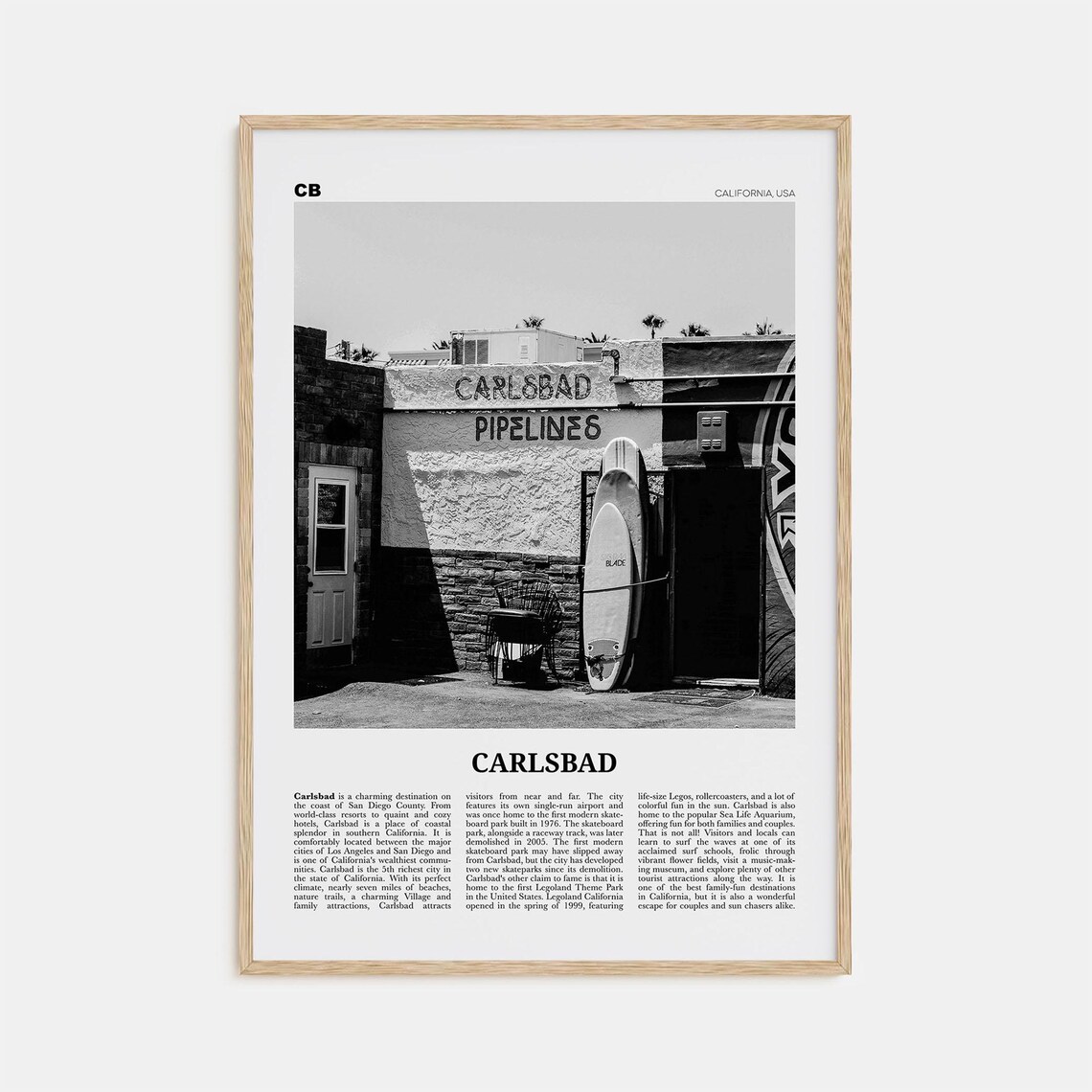 Carlsbad Black And White No. 2 Travel Poster