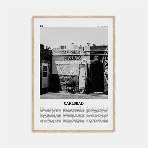 Carlsbad Black And White No. 2 Travel Poster