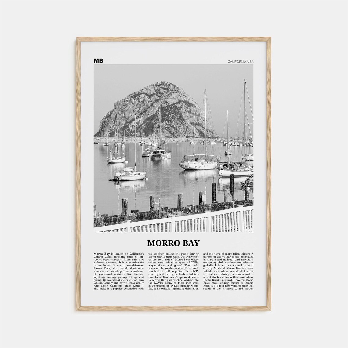 Morro Bay Black and White Photo No. 2 Travel Poster