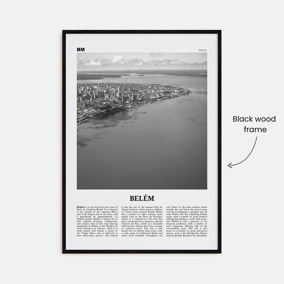 Belem Black And White No. 1, Belem Map Poster - Image 3
