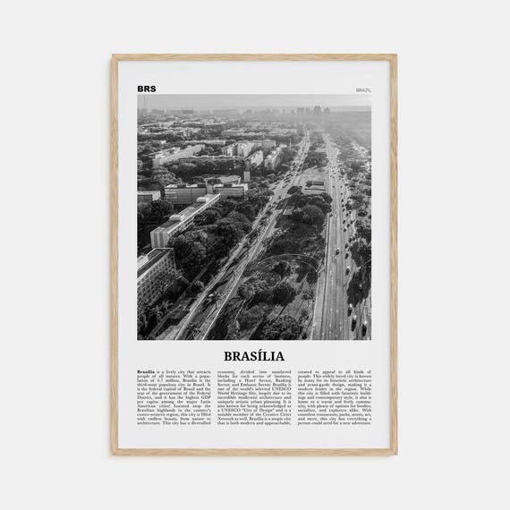 Brasilia Black and White Travel Poster, Brazil