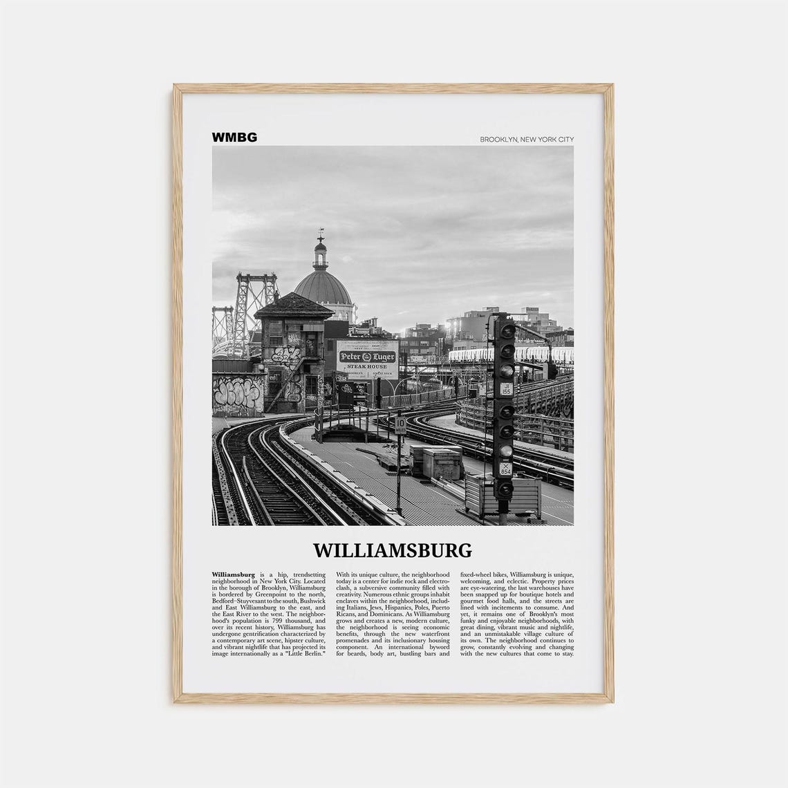 Williamsburg Black And White New York Travel Poster