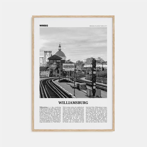 Williamsburg Black And White New York Travel Poster