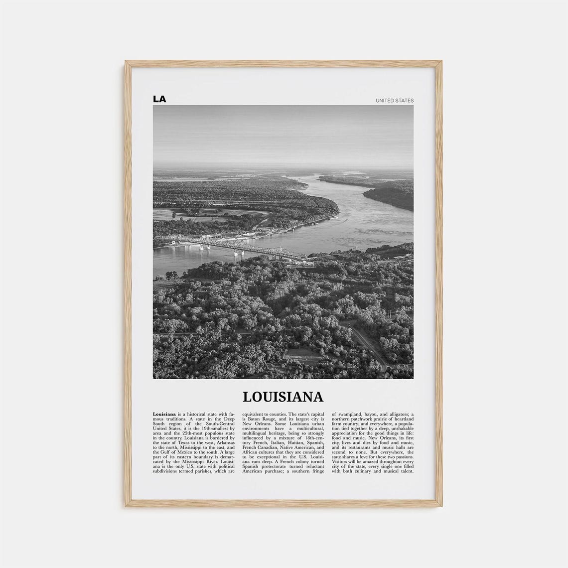 Louisiana Print Black And White No 2 Louisiana Wall Art Louisiana Poster Louisiana Photo Louisiana Wall Dcor Louisiana Map
