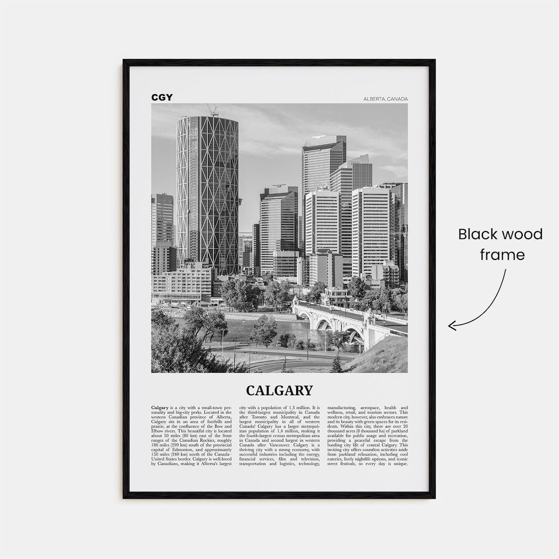 Calgary Black And White No 2 Travel Poster - Image 3