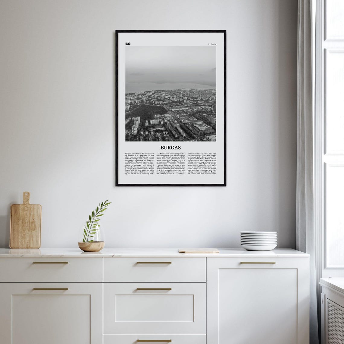 Burgas Print Black And White Burgas Wall Art Burgas Poster Burgas Photo Burgas Wall Dcor Burgas Map Bulgaria - Image 2