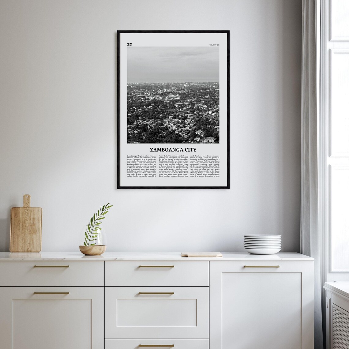 Zamboanga City Black and White Travel Poster, Philippines - Image 2