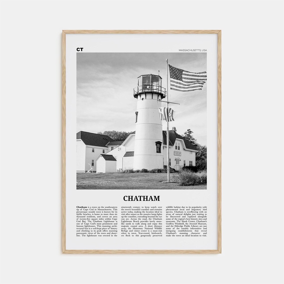 Chatham, Massachusetts Travel Poster, Wall Map