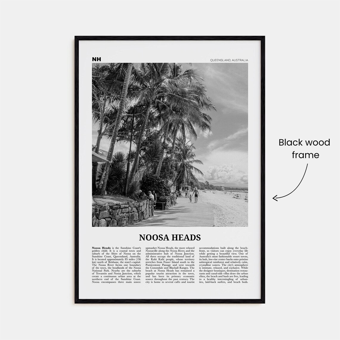 Noosa Heads Black And White Poster, Queensland Australia - Image 3