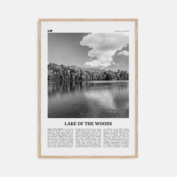 Lake Of The Woods Black And White Art Print