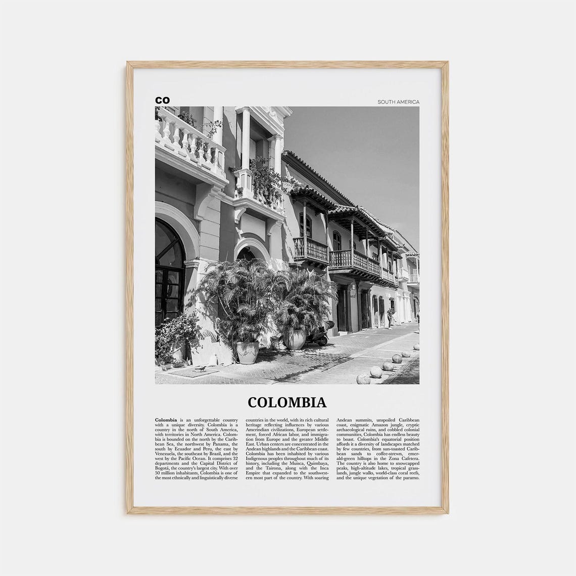 Colombia Print Black And White No 2 Colombia Wall Art Colombia Poster Colombia Photo Bogota Bogot Medellin Cali South America