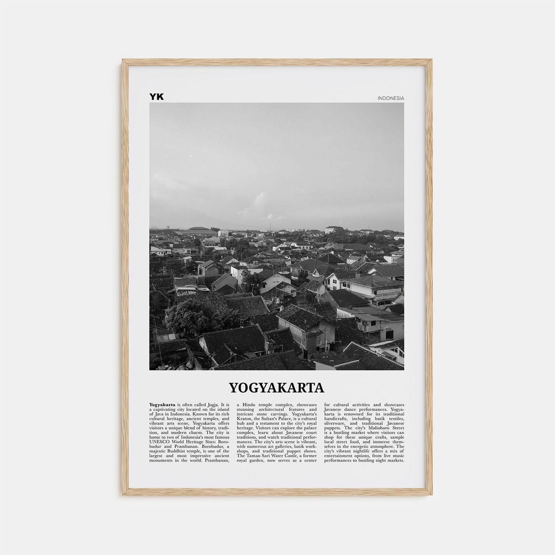 Yogyakarta Print Black And White Yogyakarta Wall Art Yogyakarta Poster Yogyakarta Photo Yogyakarta Wall Dcor Yogyakarta Map Indonesia