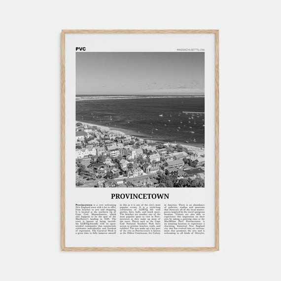 Provincetown Black and White Massachusetts Travel Poster