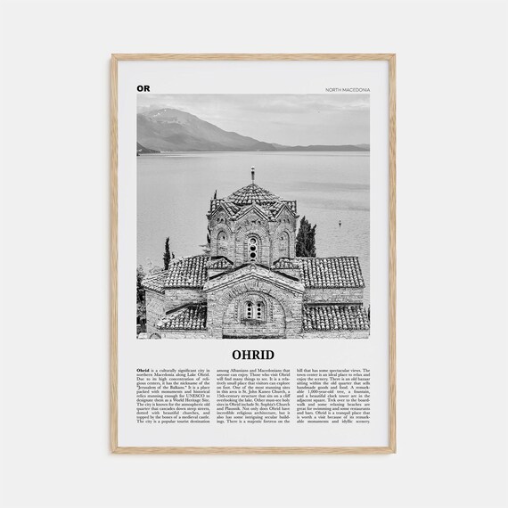 Ohrid Black and White Travel Poster, North Macedonia