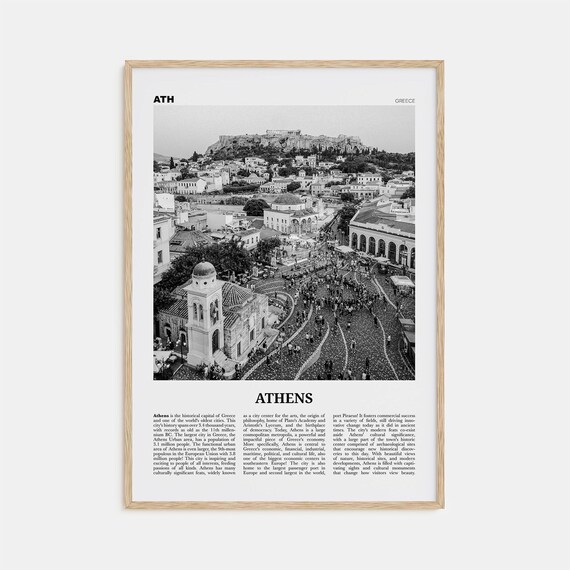 Athens Black and White City Art Print, Greece No. 1