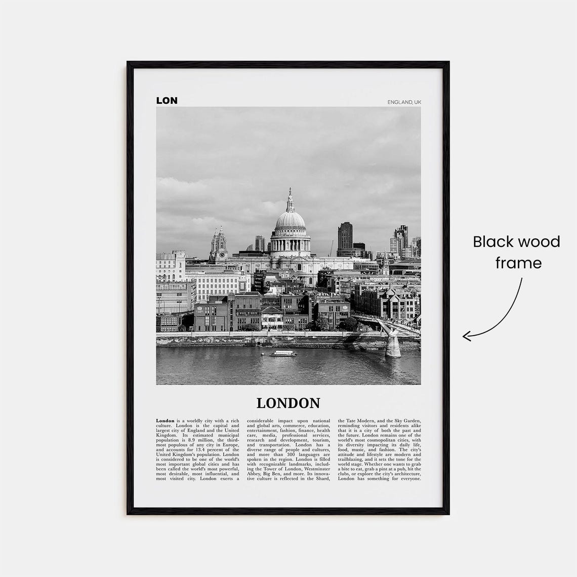 London Print Black And White No 4 London Wall Art London Poster London Photo London Wall Decor England Uk United Kingdom Europe - Image 3