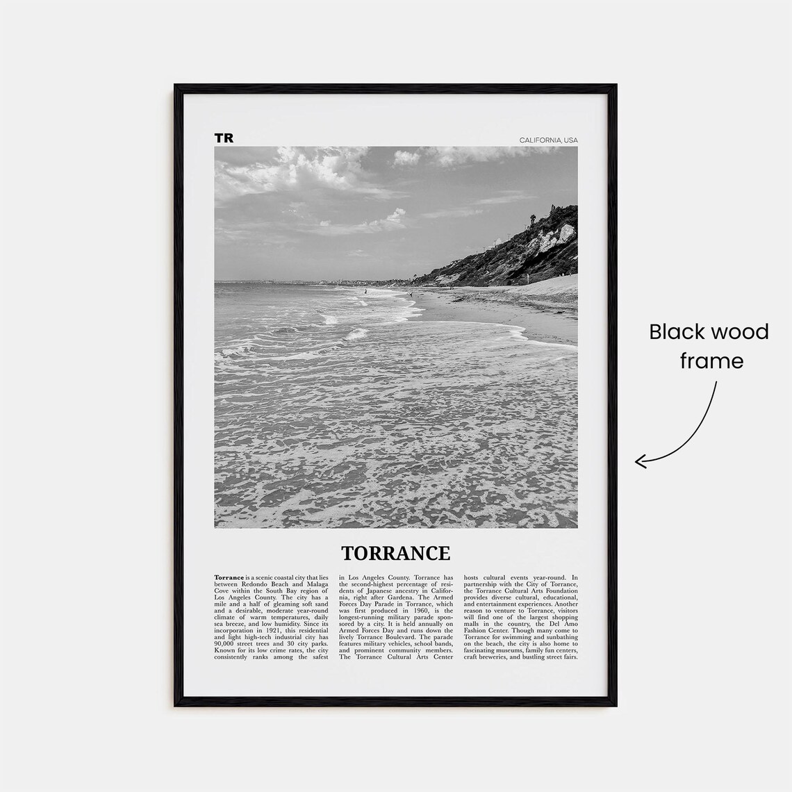 Torrance Black and White California Travel Poster - Image 3