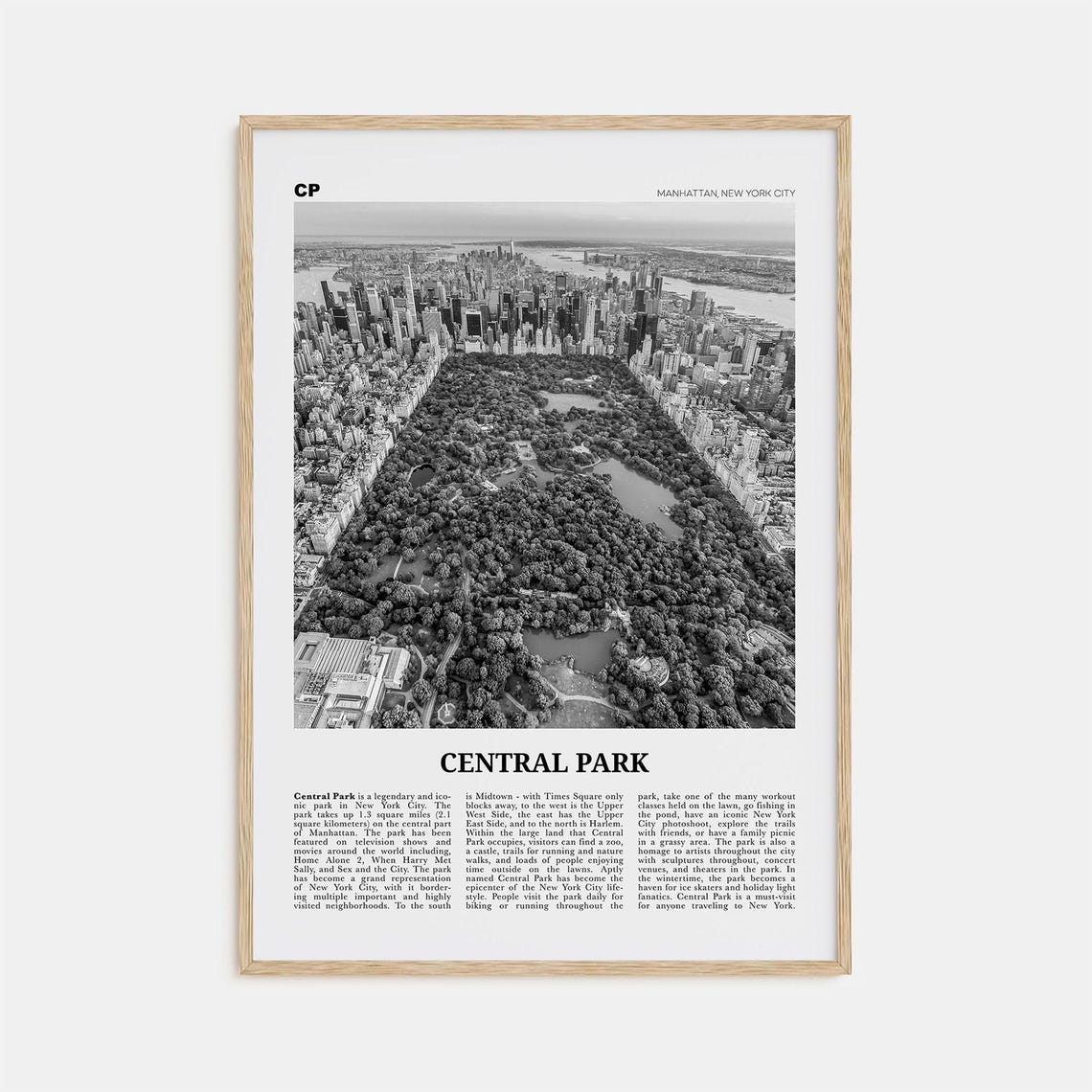 Central Park Black and White New York City Art Print