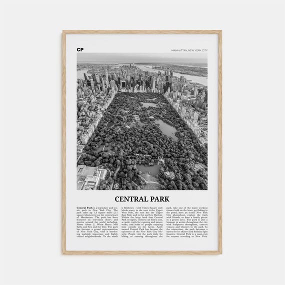 Central Park Black and White New York City Art Print