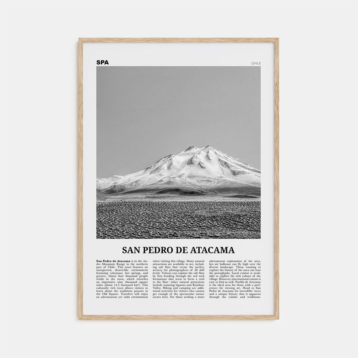 San Pedro De Atacama Black And White Art Print