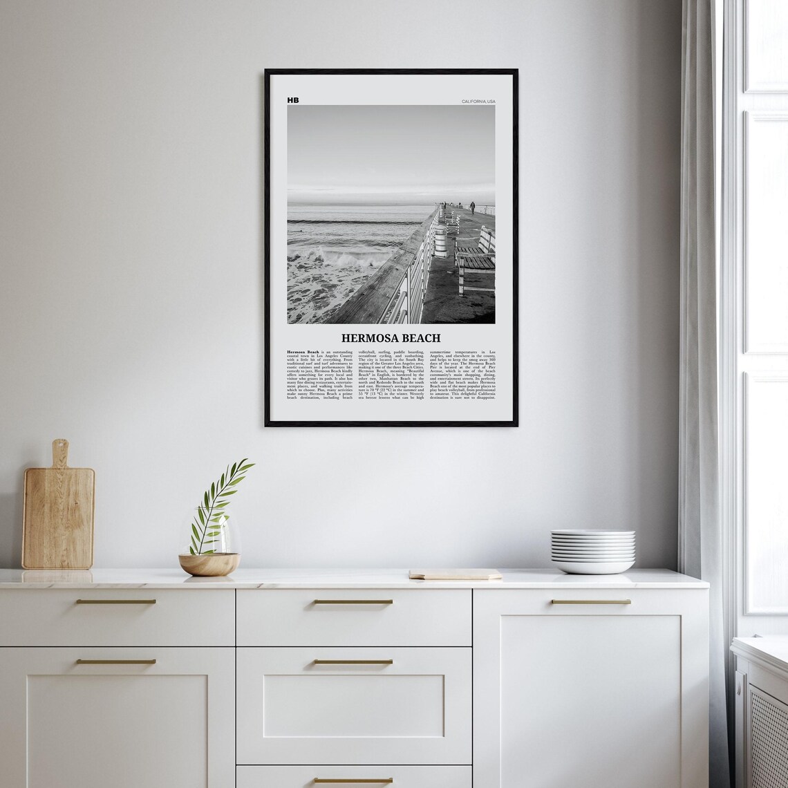 Hermosa Beach Black and White Travel Poster No. 2 - Image 2