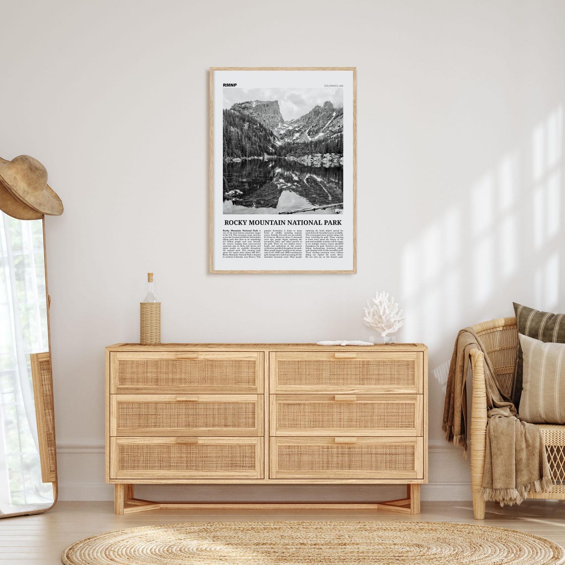 Rocky Mountain National Park Black and White Art Print - Image 4