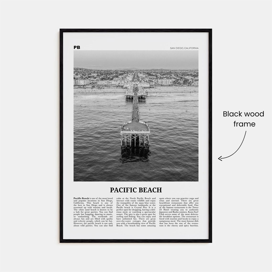 Pacific Beach, San Diego California Travel Poster - Image 3