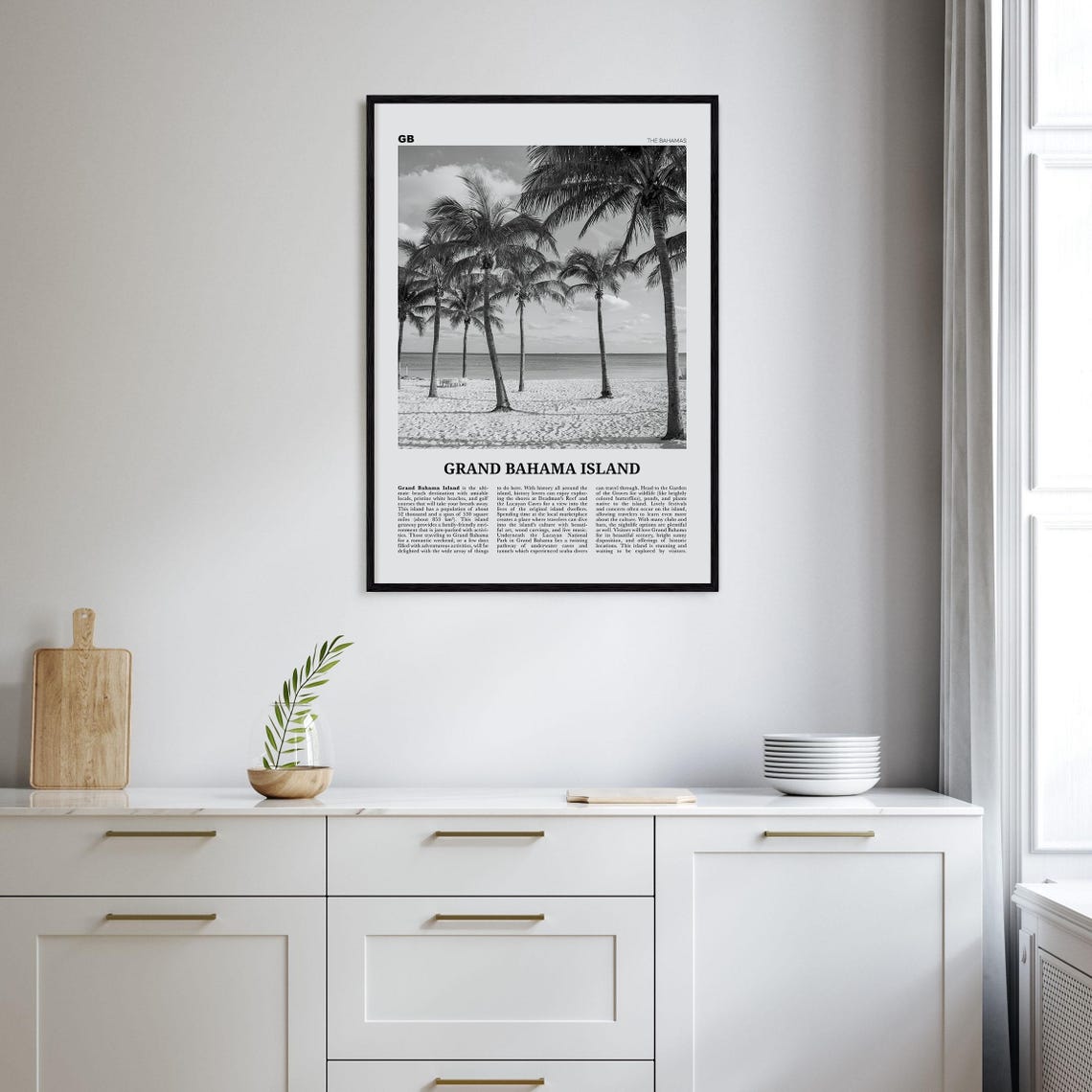 Grand Bahama Island Print Black And White Grand Bahama Wall Art Grand Bahama Poster Grand Bahama Photo Grand Bahama Wall Dcor - Image 2